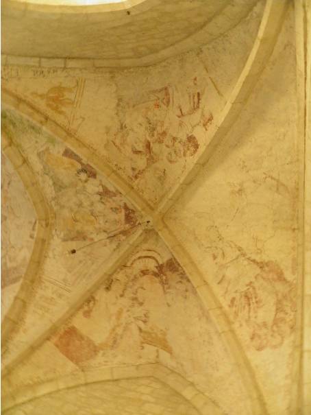 la nef : scènes de la vie du Christ peintes  église Saint Christophe de Touffailles 